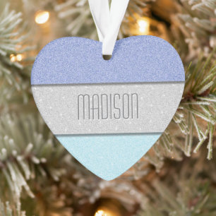 Benutzerdefinierter Name Faux Glitter Bling Ornament