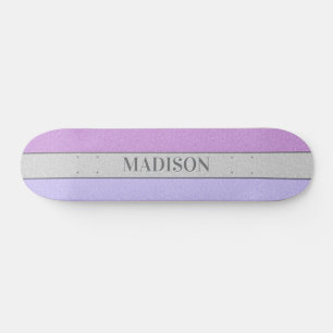 Benutzerdefinierter Name Faux Glitter Bling Skateboard