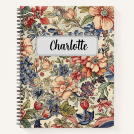 Benutzerdefinierter Name feminin elegant vintage f Notizbuch
