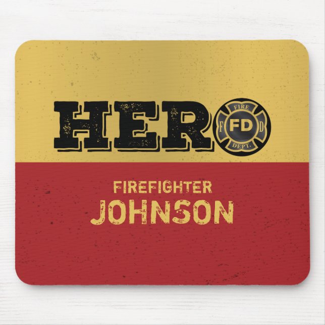 Benutzerdefinierter Name, Feuerwehrheld Mousepad (Vorne)