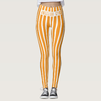 Benutzerdefinierter Name Fitnessstudio Orange und Leggings