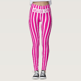 Benutzerdefinierter Name Fitnessstudio Rosa und We Leggings