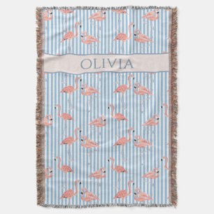 Benutzerdefinierter Name Flamingo Blaue Streifen P Decke