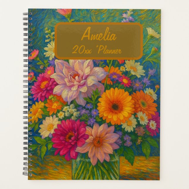 Benutzerdefinierter Name  Floral Planner Planer (Vorderseite)