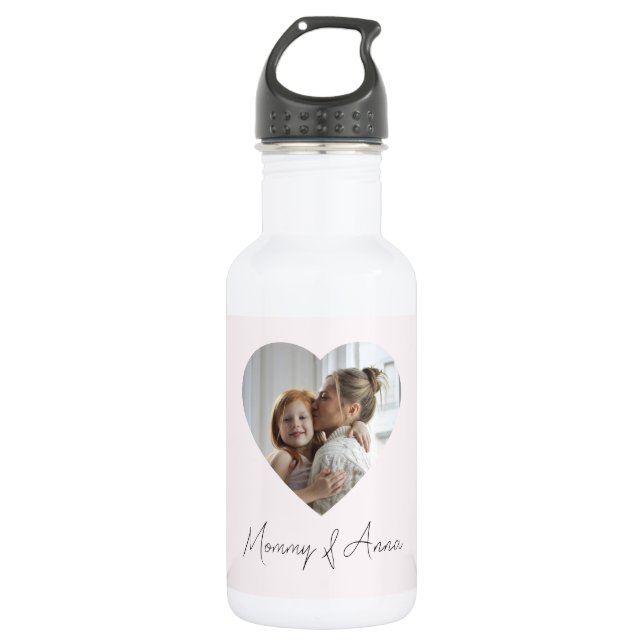 Benutzerdefinierter Name & Foto | Personalisierte  Edelstahlflasche (Vorderseite)