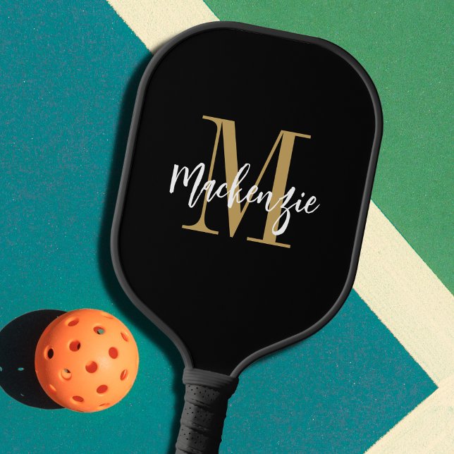Benutzerdefinierter Name für Monogramm-Skripte Pickleball Schläger (Von Creator hochgeladen)