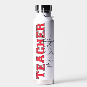 Benutzerdefinierter Name für Typografie Lehrer Dan Trinkflasche