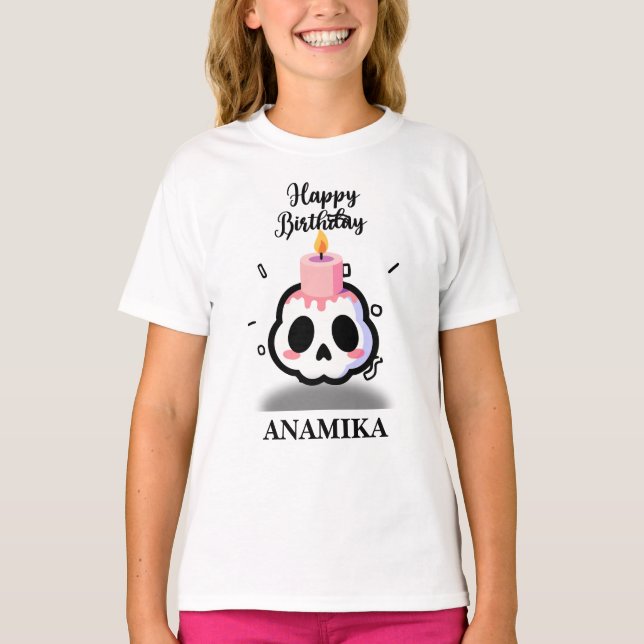 Benutzerdefinierter Name Geburtstag T-Shirt (Vorderseite)