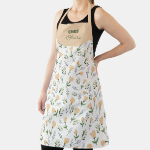 Benutzerdefinierter Name Gelbe Blumen Schürze