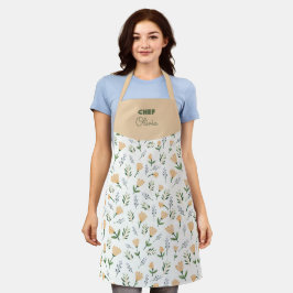Benutzerdefinierter Name Gelbe Blumen Schürze