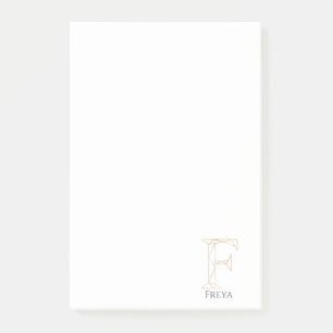 Benutzerdefinierter Name Geometrisches Gold Buchst Post-it Klebezettel