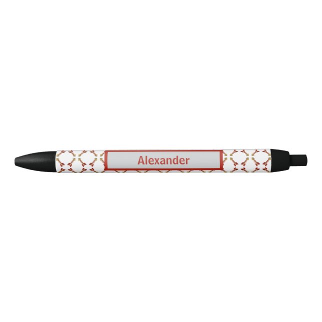 Benutzerdefinierter Name Gestrickte Ringe Muster S Kugelschreiber (Vorderseite)