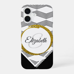 Benutzerdefinierter Name Gold Glitter Anfangsbuchs iPhone 16 Hülle