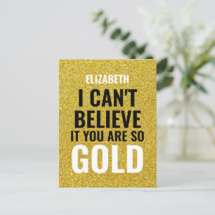 Benutzerdefinierter Name Gold Modern 50. Geburtsta Postkarte