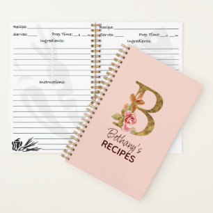 Benutzerdefinierter Name Gold Schimmer Rosa Rosen Notizbuch