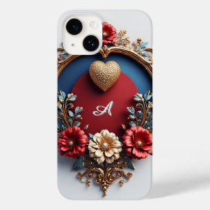 Benutzerdefinierter Name Golden Heart Glow ✨ Perle Case-Mate iPhone 14 Hülle