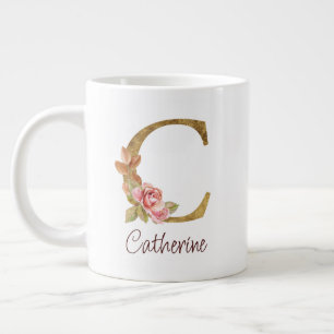 Benutzerdefinierter Name Goldfolie Blush Rosa Rose Jumbo-Tasse
