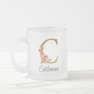Benutzerdefinierter Name Goldfolie Blush Rosa Rose Mattglastasse