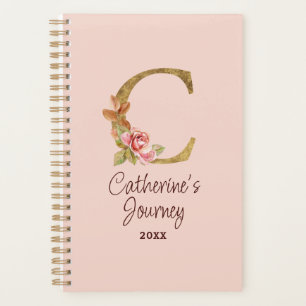 Benutzerdefinierter Name Goldfolie Blush Rosa Rose Planer