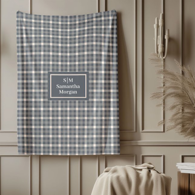 Benutzerdefinierter Name Graue Decke Chic Minimali (Custom Name Grey Blanket Chic Minimalist Style)