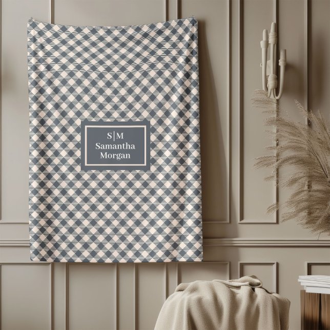 Benutzerdefinierter Name Graue Decke Chic Minimali (Custom Name Grey Blanket Chic Minimalist Style)