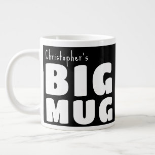Benutzerdefinierter Name Großer Becher Schwarz Wei Jumbo-Tasse