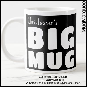 Benutzerdefinierter Name Großer Becher Schwarz Wei Jumbo-Tasse