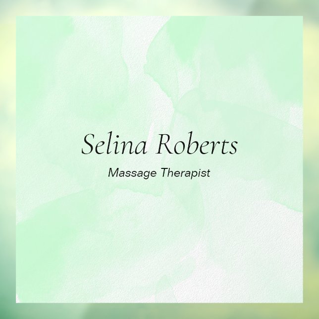 Benutzerdefinierter Name Grüne Aquarellfarbe Fensteraufkleber (Blatt 3)