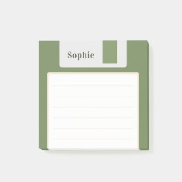 Benutzerdefinierter Name Grüner Diskette Post-it Klebezettel