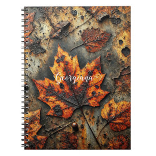 Benutzerdefinierter Name Grungy Herbst Industriell Notizblock