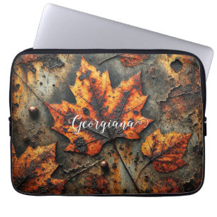 Benutzerdefinierter Name Grungy Herbstliche Indust Laptopschutzhülle