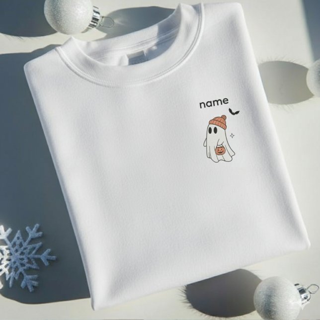 Benutzerdefinierter Name Halloween-Geist |  Persön Sweatshirt (Custom Name Halloween Ghost | Personalized Spooky Sweatshirt)