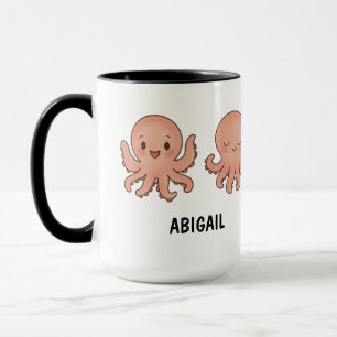 Benutzerdefinierter Name Handgezeichneter süßer ro Tasse