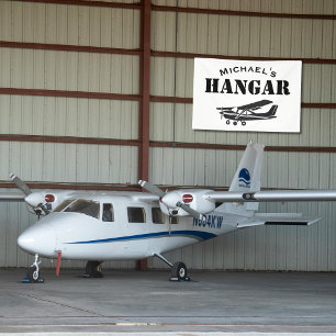 Benutzerdefinierter Name Hangar Cessna Flugzeug Pi Banner