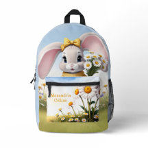 Benutzerdefinierter Name Hase mit weißen Gänseblüm