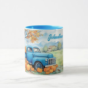 Benutzerdefinierter Name Herbst Vintage Pickup und Tasse