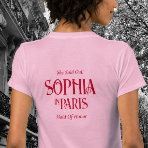 Benutzerdefinierter Name in Paris Junggesellinnena T-Shirt