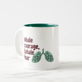 Benutzerdefinierter Name Inhale Mut Ausatmen Angst Zweifarbige Tasse