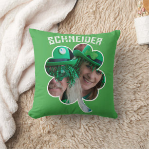 Benutzerdefinierter Name Irisches Kleeblatt Foto S Kissen