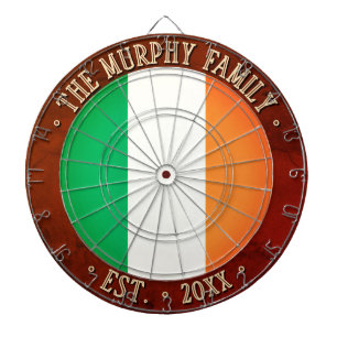 Benutzerdefinierter Name IRLAND-FLAGGE & Rustikale Dartscheibe