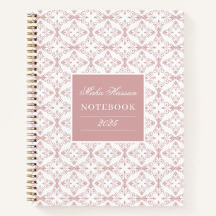 Benutzerdefinierter Name & Jahr Dusty Rose Vektor  Notizbuch
