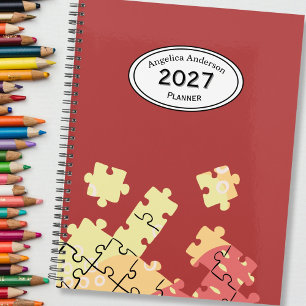 Benutzerdefinierter Name Jahr Puzzle-Teile Roter P Planer