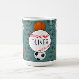 Benutzerdefinierter Name Jungen Sport Baseball Mus Kaffeetasse