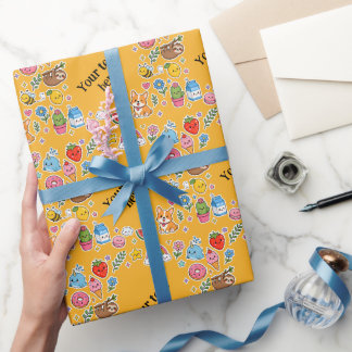 Benutzerdefinierter Name Kawaii Aufkleber Rahmen Geschenkpapier