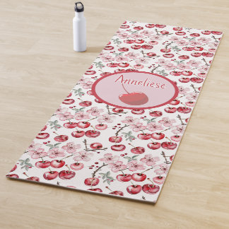 Benutzerdefinierter Name Kirschblüten-Aquarell Yogamatte