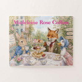 Benutzerdefinierter Name Klassischer Hase Fuchs & Puzzle