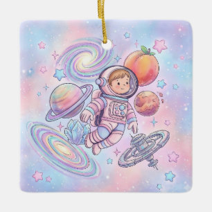 Benutzerdefinierter Name Kleiner Astronaut Junge W Keramikornament