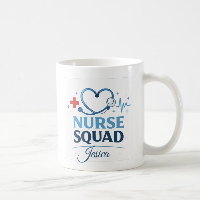Benutzerdefinierter Name Krankenschwester-Team-Kaf Kaffeetasse (Rechts)