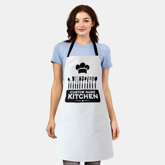 Benutzerdefinierter Name Küchenchef Design Schürze (Getragen)