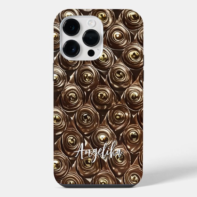 Benutzerdefinierter Name Kunstleder Abstrakter Min iPhone Hülle (Rückseite)